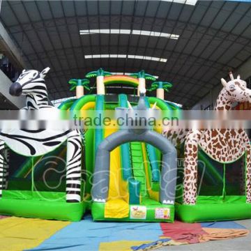 large good quality jungle inflatable animal obstacle course for kids