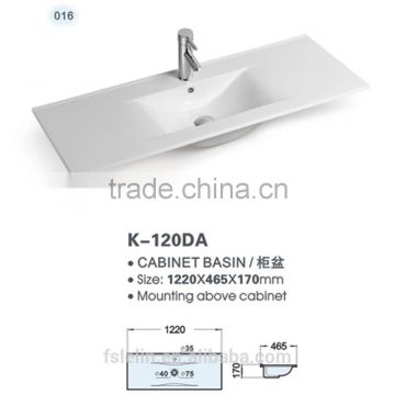 FOSHAN LELIN ceramic L1200mm cabinet basin big size vanities top bathroom basin of LT-016