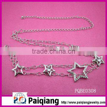 fashion decorative star chain metal belt with rhinestone