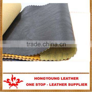 asphalt surface synthetic leather with t/c bacing for making folder,box,bed,book,belts
