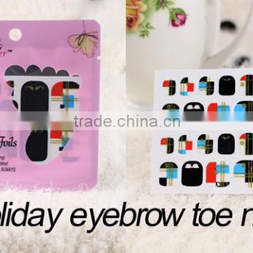 2014 holiday eyebrow toe nail sticker