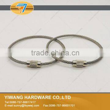 Factory Direct Stainless Steel Wire Key Ring Steel Cable Keychains