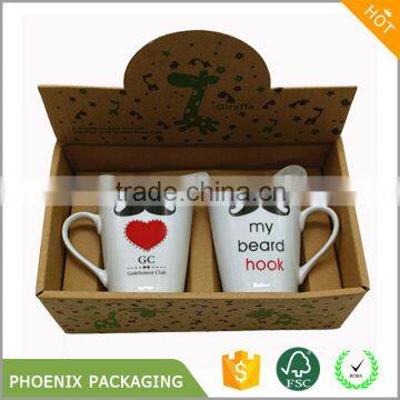 creative design kraft paper box for cup mug display box packaging