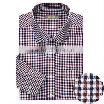 Red Grid Long Sleeves Business Men Shirt