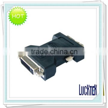 Black nickel-plated DVI (18+1) to DVI (24+5) jack adaptor