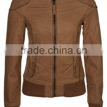 ladies brown leather jacket