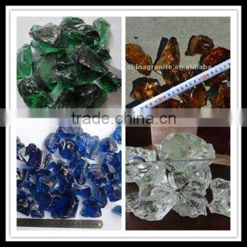 hot sales garden slag colored glass rock landscacping glass chips