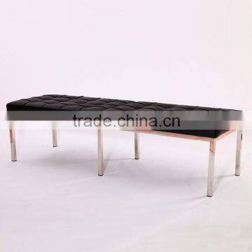 Salon waiting bench Genuine Leather Knoll Bench