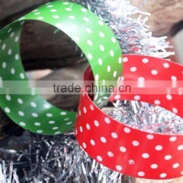 Red and Green Polka Dot Spot Spotty Party Paper Chain Garland for Christmas Decorations