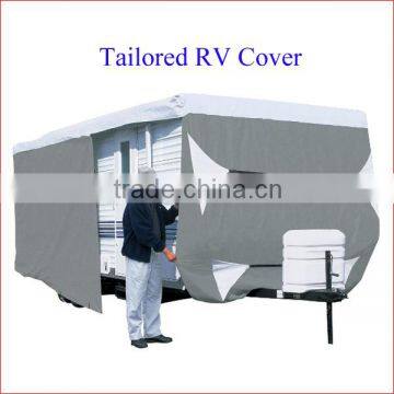 Tailored Travel Trailer RV Cover, OEM Water-repellent Breathable UV Protection Caravan Cover, Customized Tourist Trailer Cover photo-2
