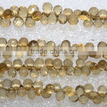 Natural Bear Quartz Faceted Drops