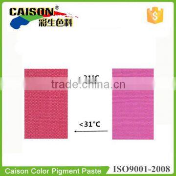 Color changing pigment paste for color changing fabrics