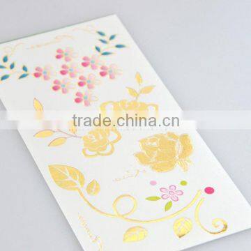 Beauty product custom gold tattoo sticker waterproof body temporary body art tattoo long lasting non toxic skin tattoo sticker