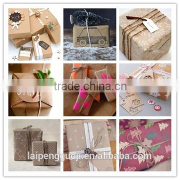 2016 new popular green brown kraft paper gift box packaging