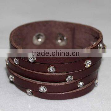 2013 Most popular plain leather bracelet for Gift