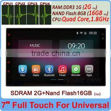 Ownice 7" Quad Core Cortex A9 1.6G CPU Android 4.4.2 full touch 2 din gps +2GB DDR3 +16GB Flash