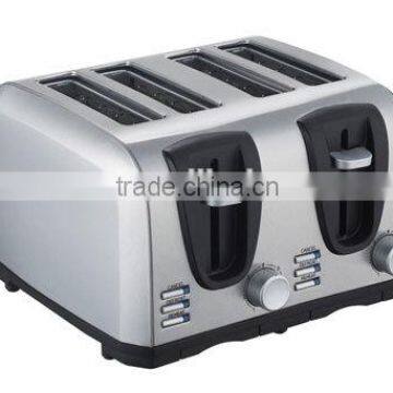 4 slice Wide slot classic toaster stainless steel wrapped housing LED toaster