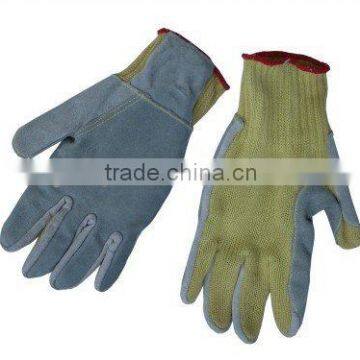 Leather palm cut resistance glove