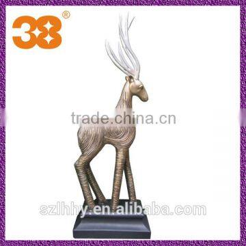 2015 Sika deer large copper resin sculpture, home decoration