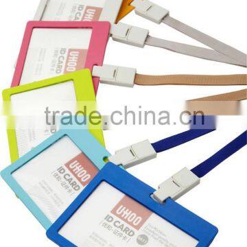 Eco friendly material PP plastic id card holder with lanyard