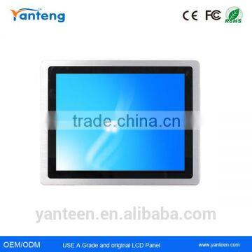 Whole aluminum alloy casing 15inch industrial touchscreen monitor with 3mm ultra -thin front panel