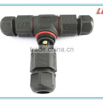 3 out IP67 wire distribution connector screw terminal Tee Connector