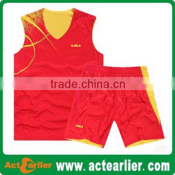 100% Polyester Custom Double Mesh Wholesale Reversible Basketball Jerseys / Uniform photo-5