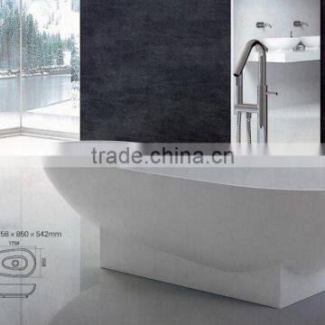 Renewable White Artificial Stone Bathtub , acrylic solid surface freestanding bathtubs