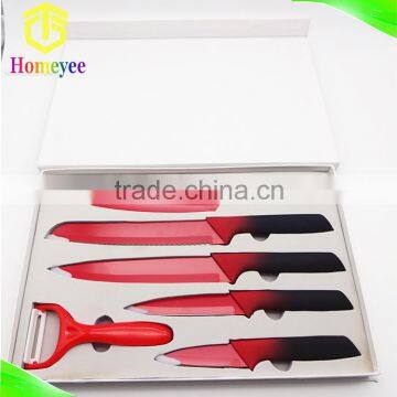 5 PCS stainless steel red coating TPR handle swiss knife set