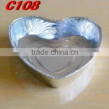 Heart shaped aluminum foil container for egg tart