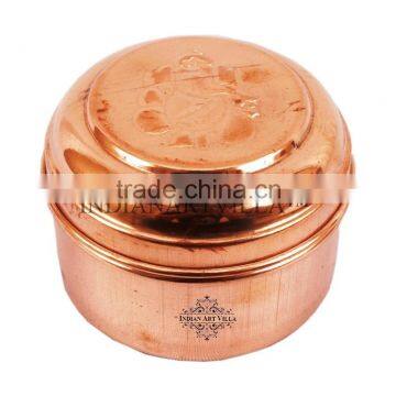 Copper Workship Box Ganpati Design for use Home Temple Wedding Gift