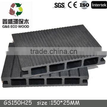 150*25mm Hollow Outdoor WPC Board /Wood Plastic Composite Decking/G&S