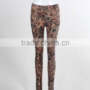 F5W31019 Wholesale Compression Leggings 2016 Sex Ladies Leather Leggings With Printing