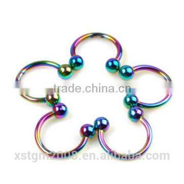 top latest design 2016 trendy ring rainbow nose ring