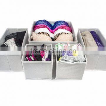 Foldable Storage Drawer Closet Dresser Organizer Bins for Underwear, Bras, Socks, Ties, Scarves, Accessories and More - 6 Piece photo-3