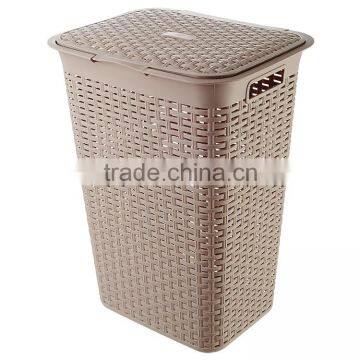 pp oem wholesale bathroom storage plastic rattan laundry basket