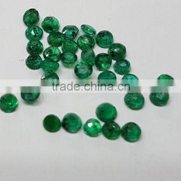 Natural Loose Dark Green Brazil Emerald Round Transparent 3.4-3.6mm