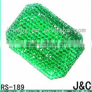 30*40mm green color star effect rectangle shape resin stone