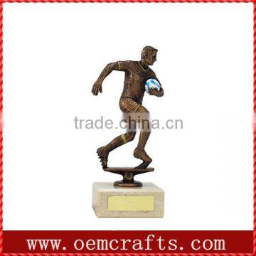 Resin wholesale gold soccer ball trophy