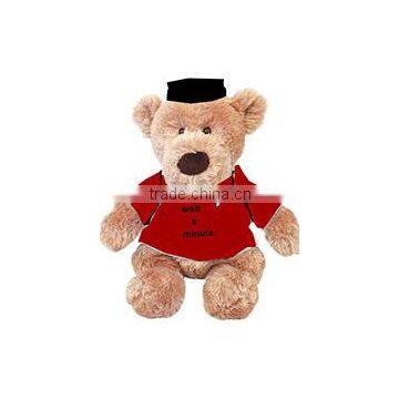 embroidery imprinted promotional logo red t-shirt sitting bear dress scarf beanbag bandana t-shirt bib tie ribbon animal toys