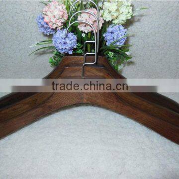 Vintage color luxury wood hanger with metal round hook