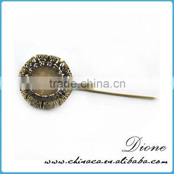 Alibaba wbsite wholesale new retro lady decoration antiqued broned metal brooch flower pins