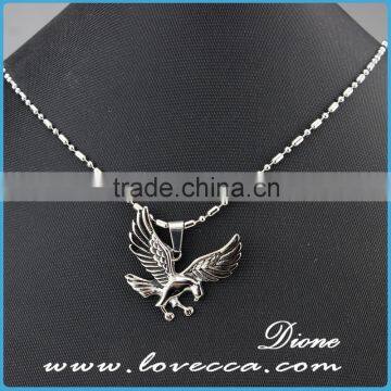 New arrival 2016 hot sale men cheap stainless steel necklace jewelry custom silver eagle pendant