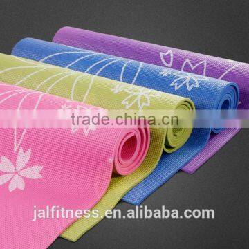 High Quality PVC 6mm Yoga Mat with decorative pattern Indoor Fitness Equipments Body building pad