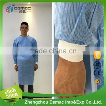 High quality SMS spunlace blue disposable sterile surgical gowns