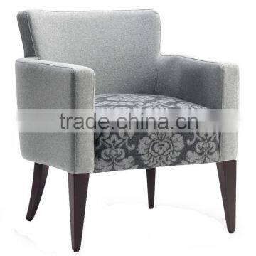 Modern solid wood frame armchair fabric single seat sofa