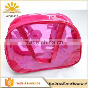 Wholesale recyclable portable cosmetic or swimwear package clear pvc bag with zipper