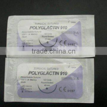 Disposable polyglactin910 suture with needle