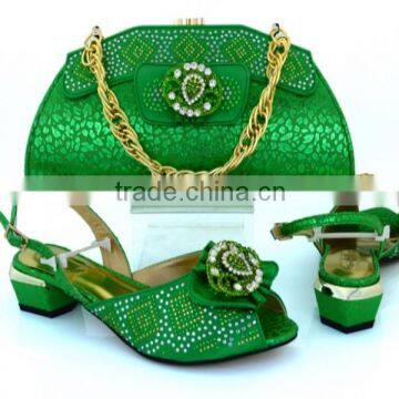 Italian shoes with matching bags low heel women sandals mix small leather hand bag