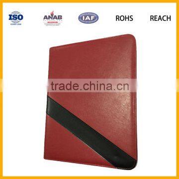 Best selling custom size office file folder Leather document folder with zipper